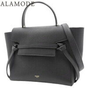 Celine Belt Bag Handbag Shoulder Crossbody One Handle Grained Calfskin Black